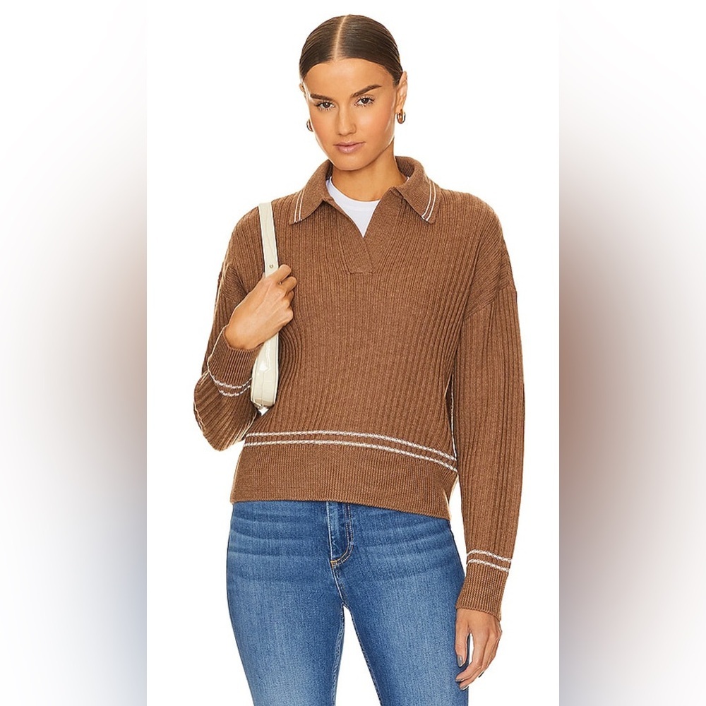 Rag & Bone Monti V-Neck Polo Extra Fine Merino Wool Long Sleeve Sweater Size S - Picture 11 of 12